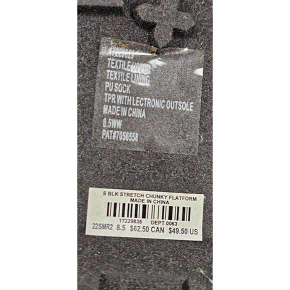 NWT Torrid Flatform Slide Sandals Chunky Lug Stretch Black Minimalist Size 8.5WW - Picture 2 of 12